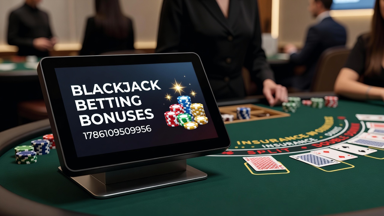Close-up view of blackjack cards and digital bonus meter showing progress toward wagering completion