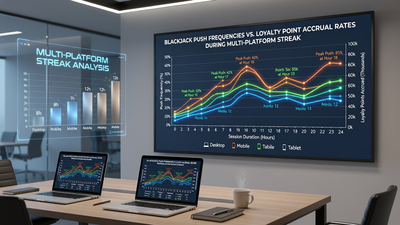Graph comparing push percentages to loyalty point accumulation across multiple casino platforms