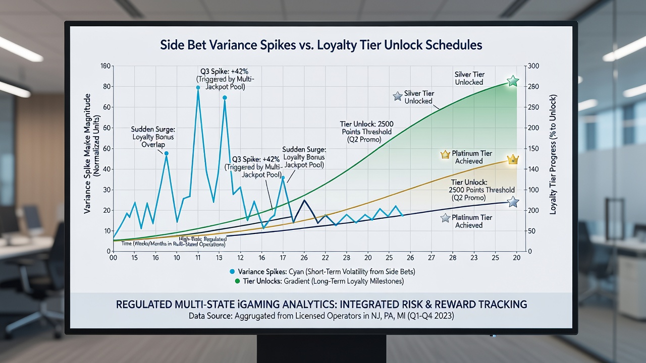 Graph illustrating variance spike patterns relative to loyalty tier unlock timelines in regulated blackjack networks