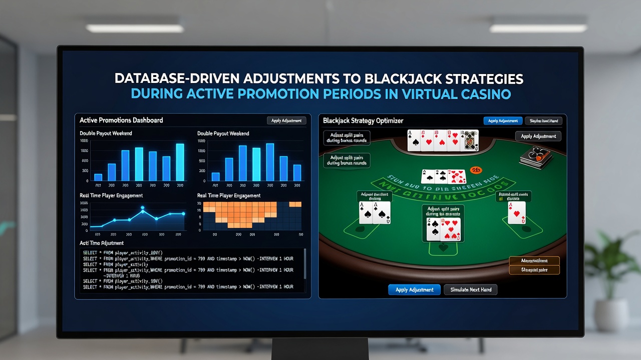 Player dashboard showing real-time blackjack strategy updates connected to ongoing virtual casino promotions