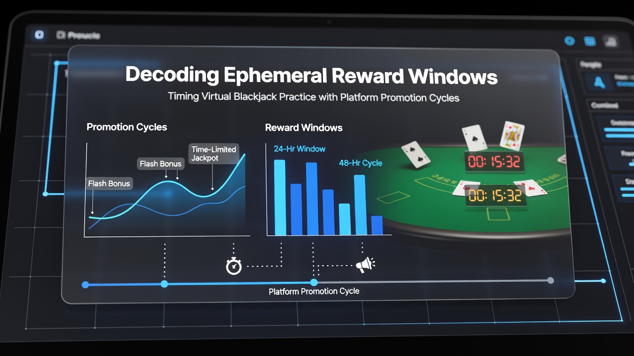 Virtual blackjack interface showing timed promotion overlays and reward timers on a digital casino platform