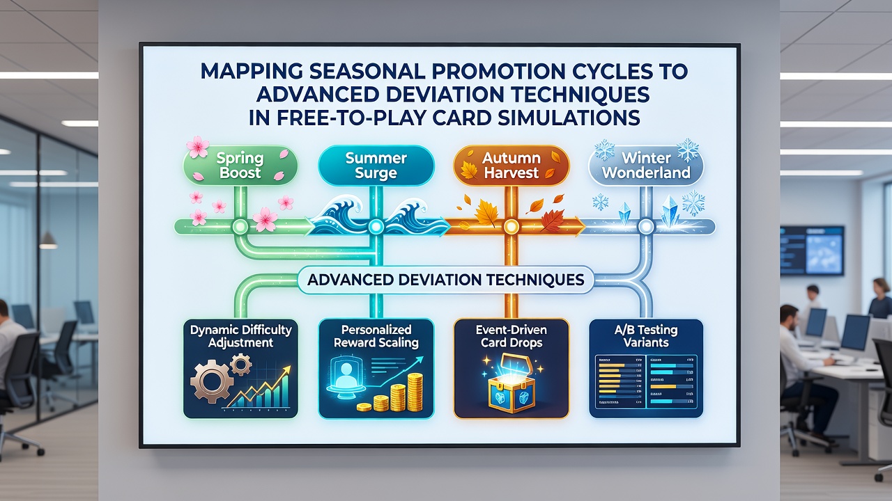 Screenshot showing deviation chart integration with promotion timelines in card game simulators
