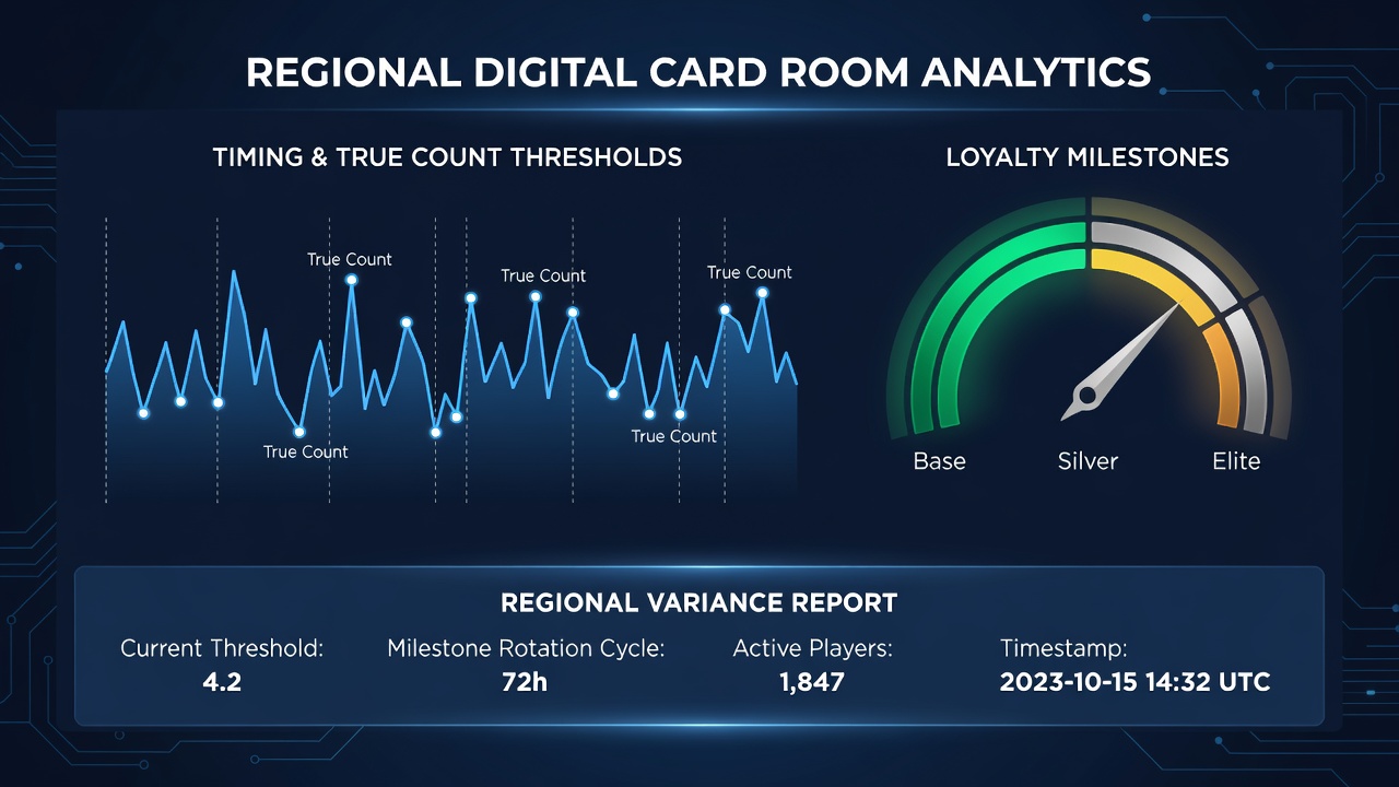 Chart overlay of true count thresholds plotted against loyalty milestone activation dates in a digital blackjack interface